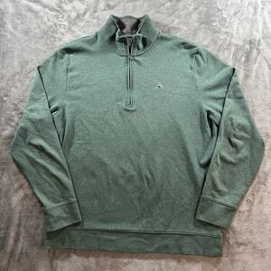 Vineyard Vines Performance Saltwater Half Zip Pullover Mens Large Green Preppy